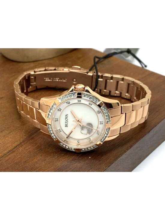 Bulova Womens Watch 98L303 Quartz Mother of Pearl Dial Rose Gold Stainless Steel main image 4